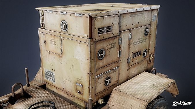 MILITARY - Generator 01 - LOW POLY Low-poly 3D model 7