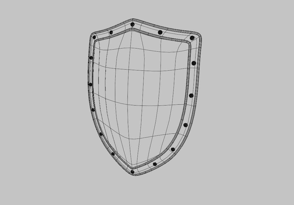 Medieval Sheild Low-poly 3D model_3