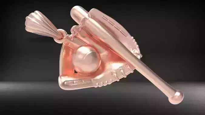 Baseball Gear Charm Bat and Glove Pendant Gift Jewerly 