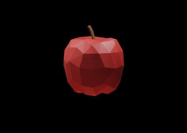 Low Poly Apple Low-poly 3D model_2