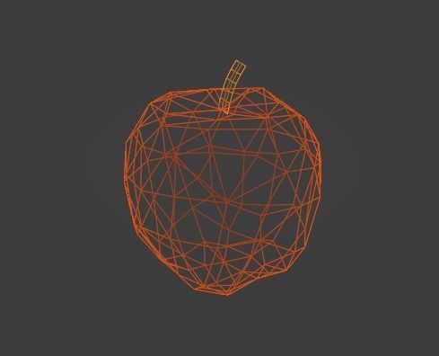Low Poly Apple Low-poly 3D model_6