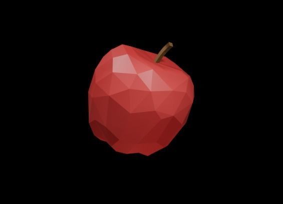 Low Poly Apple Low-poly 3D model_4
