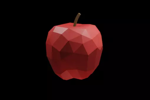 Low Poly Apple Low-poly 3D model_0