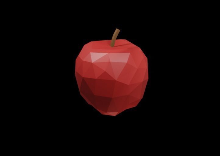 Low Poly Apple Low-poly 3D model_1