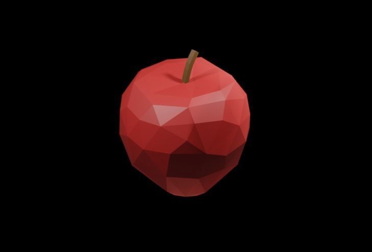Low Poly Apple Low-poly 3D model_3