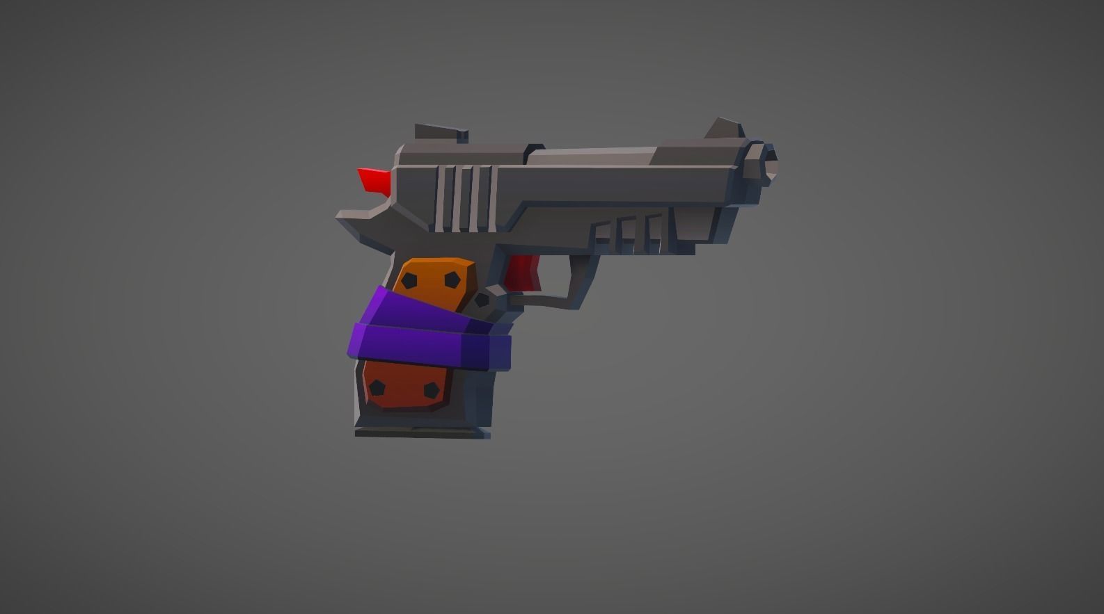 Pistol Low-poly 3D model_1