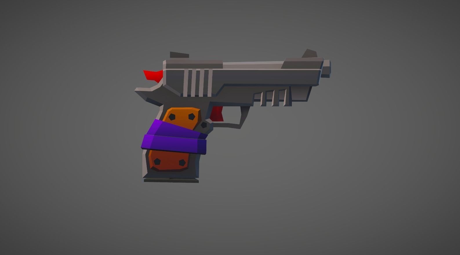 Pistol Low-poly 3D model_2