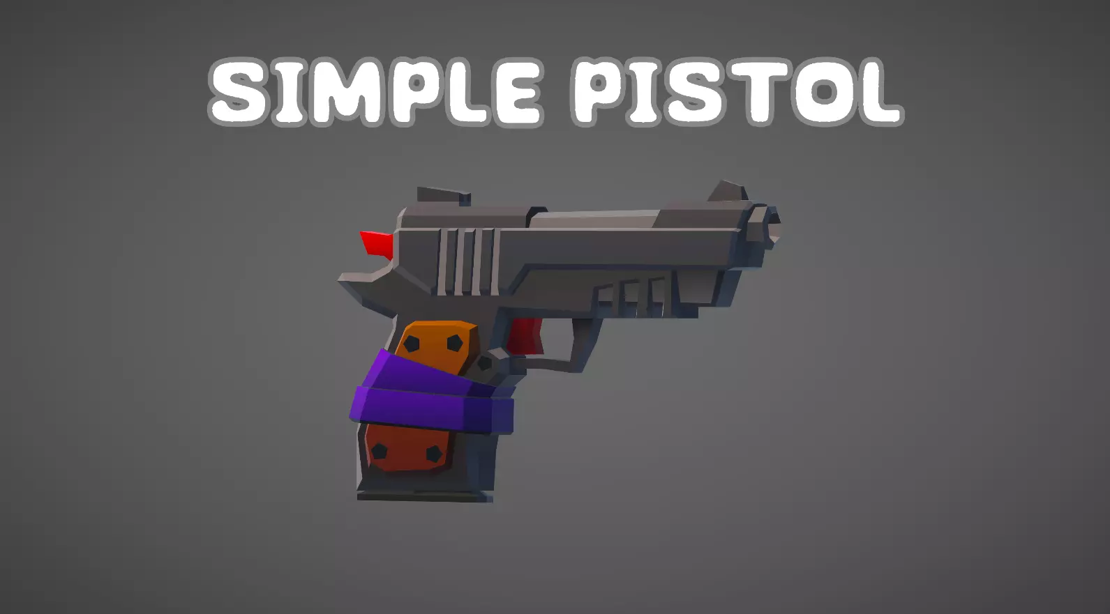 Pistol Low-poly 3D model_0
