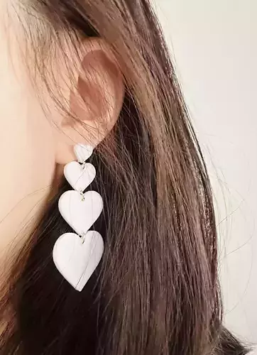 HEART-SHAPED DROP EARRINGS
