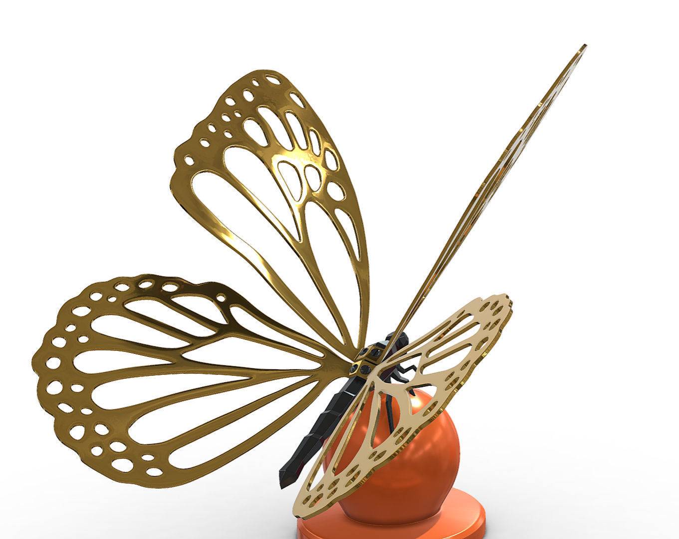 butterfly  3D print model_4