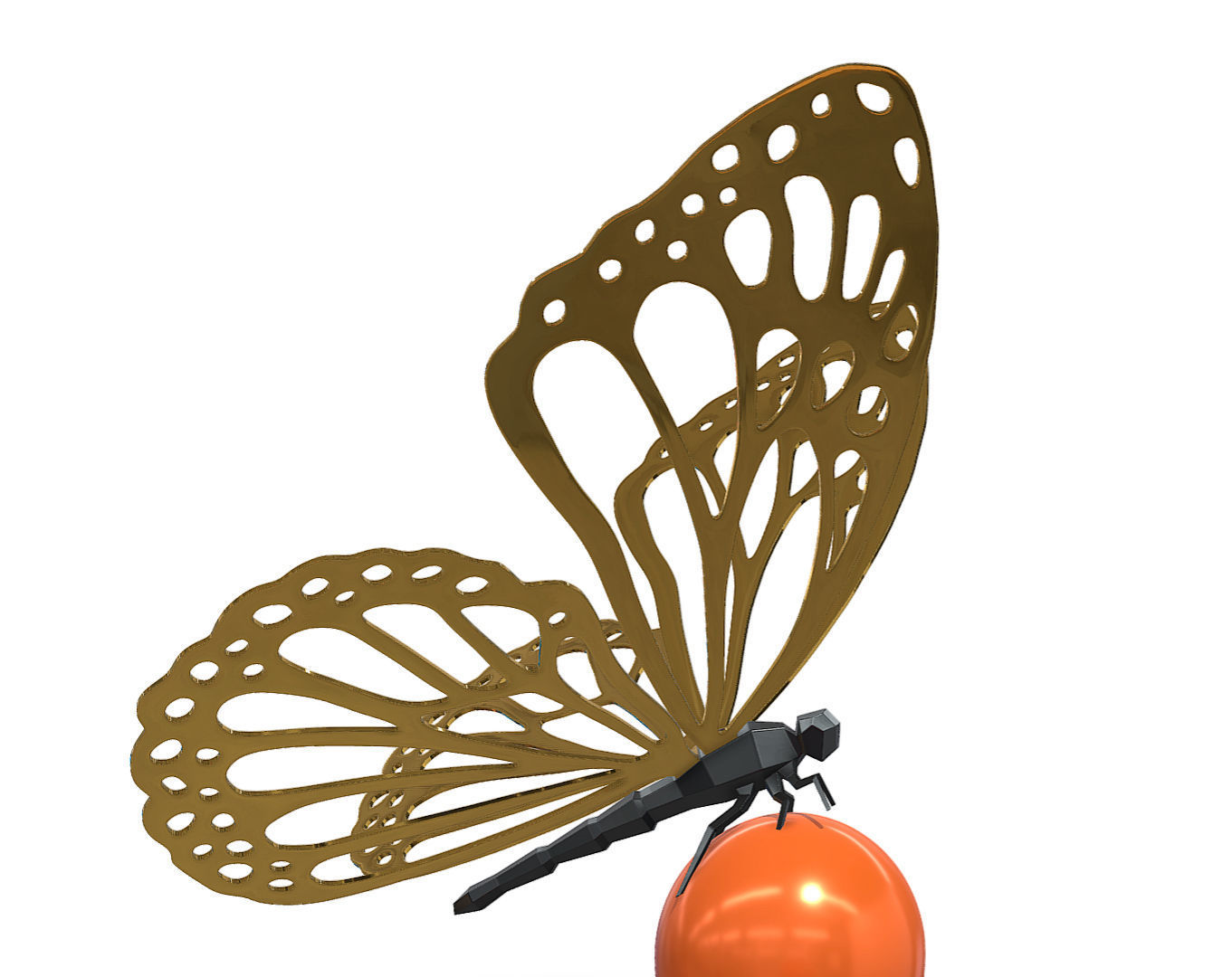 butterfly  3D print model_5