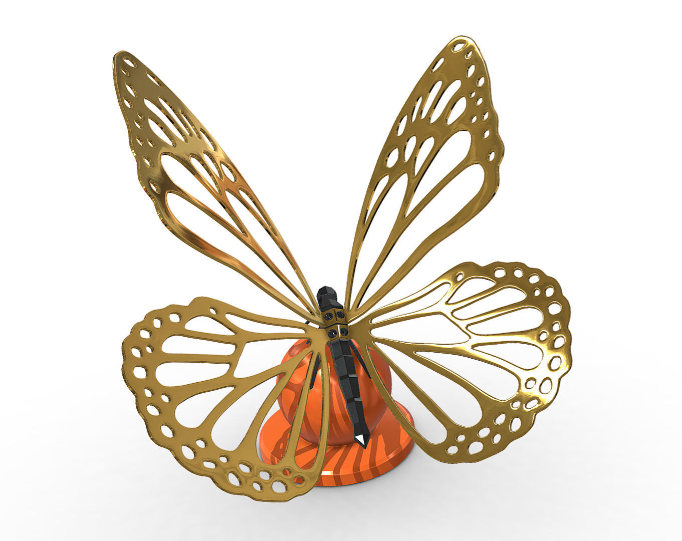 butterfly  3D print model_3