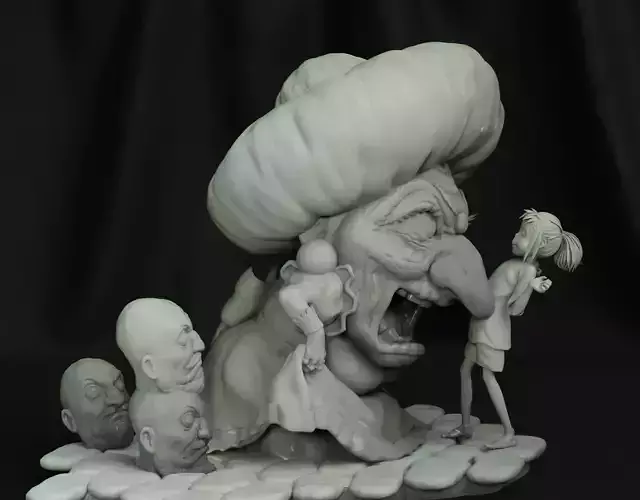 SPIRITED AWAY DIORAMA YUBABA AND CHIHIRO 3D print model
