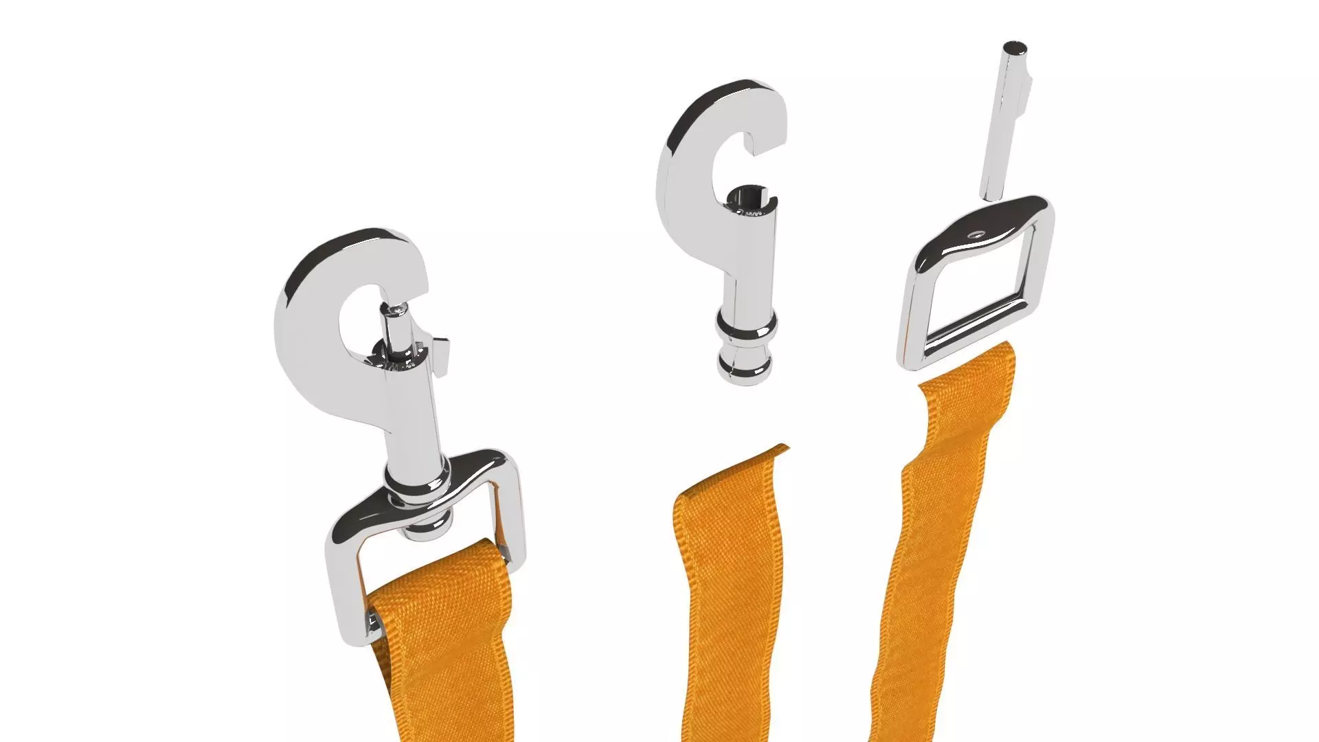 Leash of a dog Low-poly 3D model_0