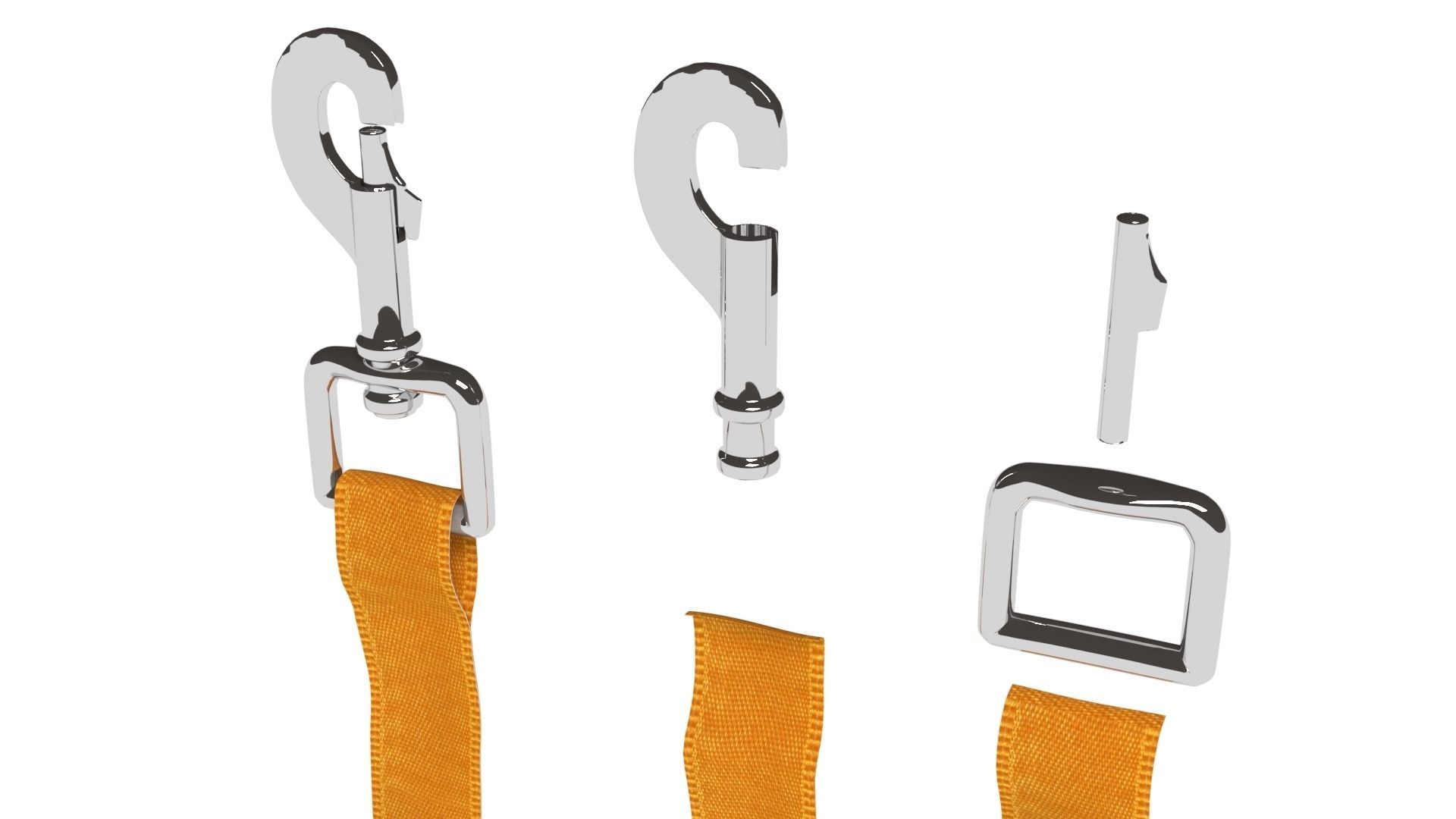 Leash of a dog Low-poly 3D model_1