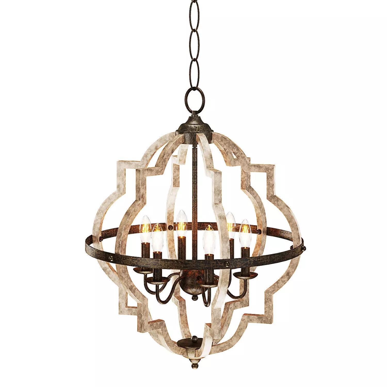 Gaphna 6 - Light Dimmable Lantern Geometric Chandelier 3D model_0