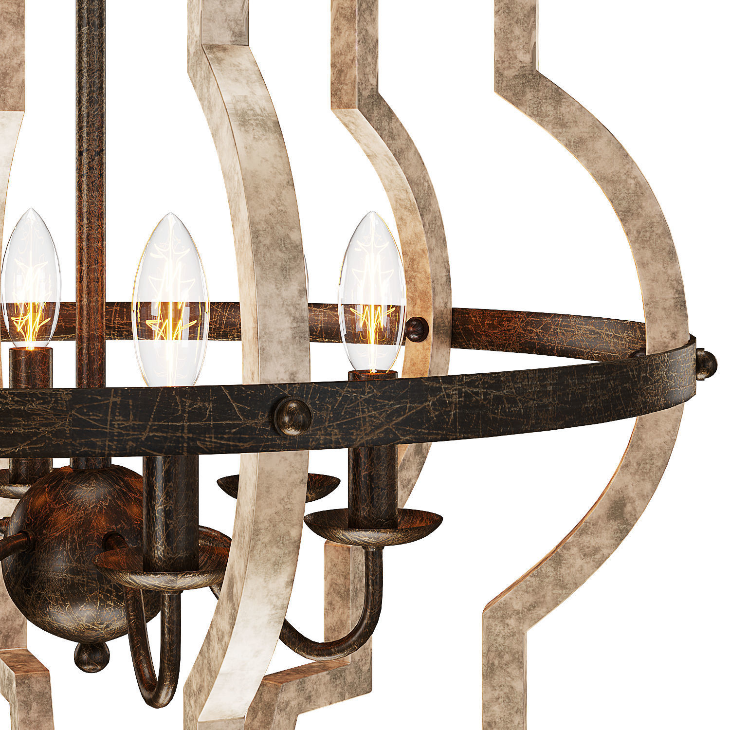 Gaphna 6 - Light Dimmable Lantern Geometric Chandelier 3D model_2