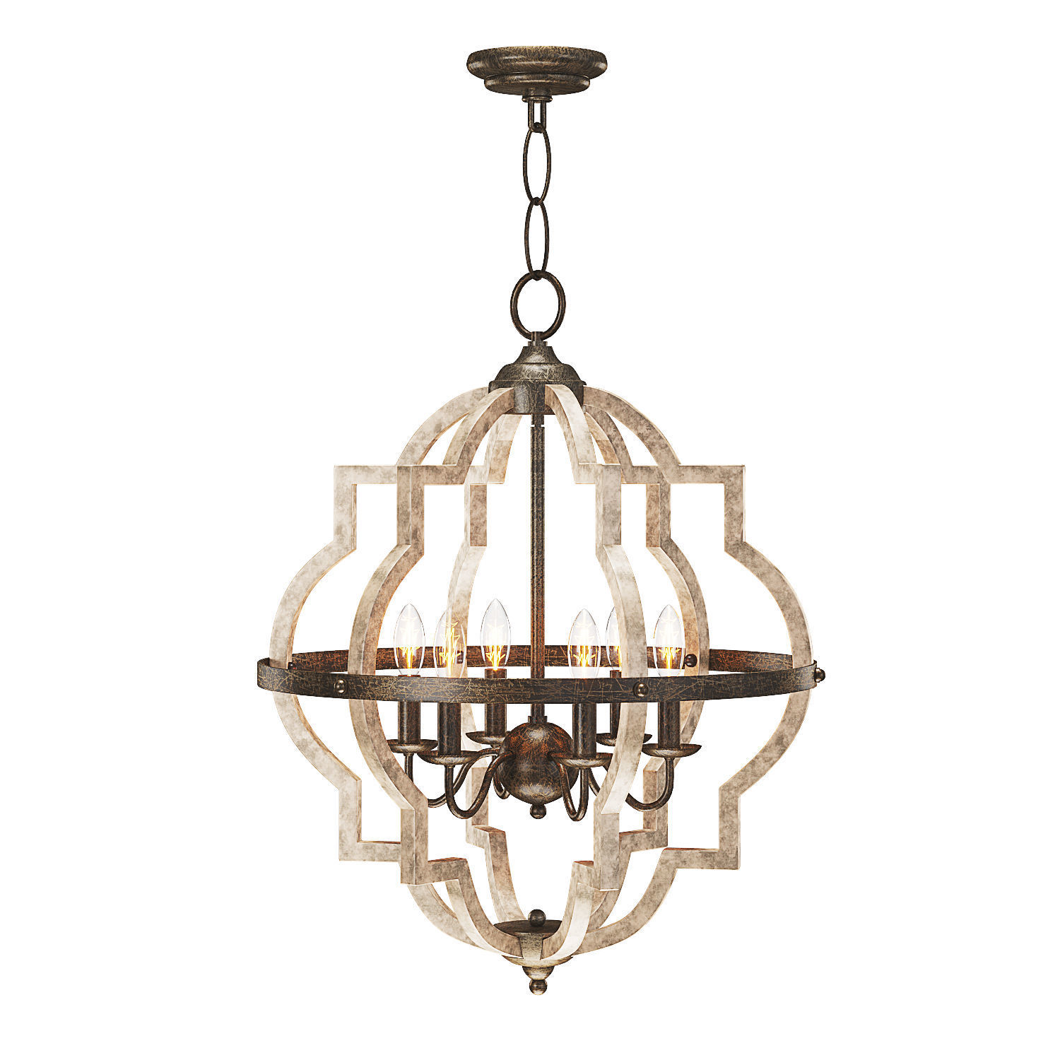 Gaphna 6 - Light Dimmable Lantern Geometric Chandelier 3D model_4