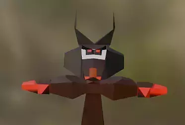 A simple minotaur made of low poly