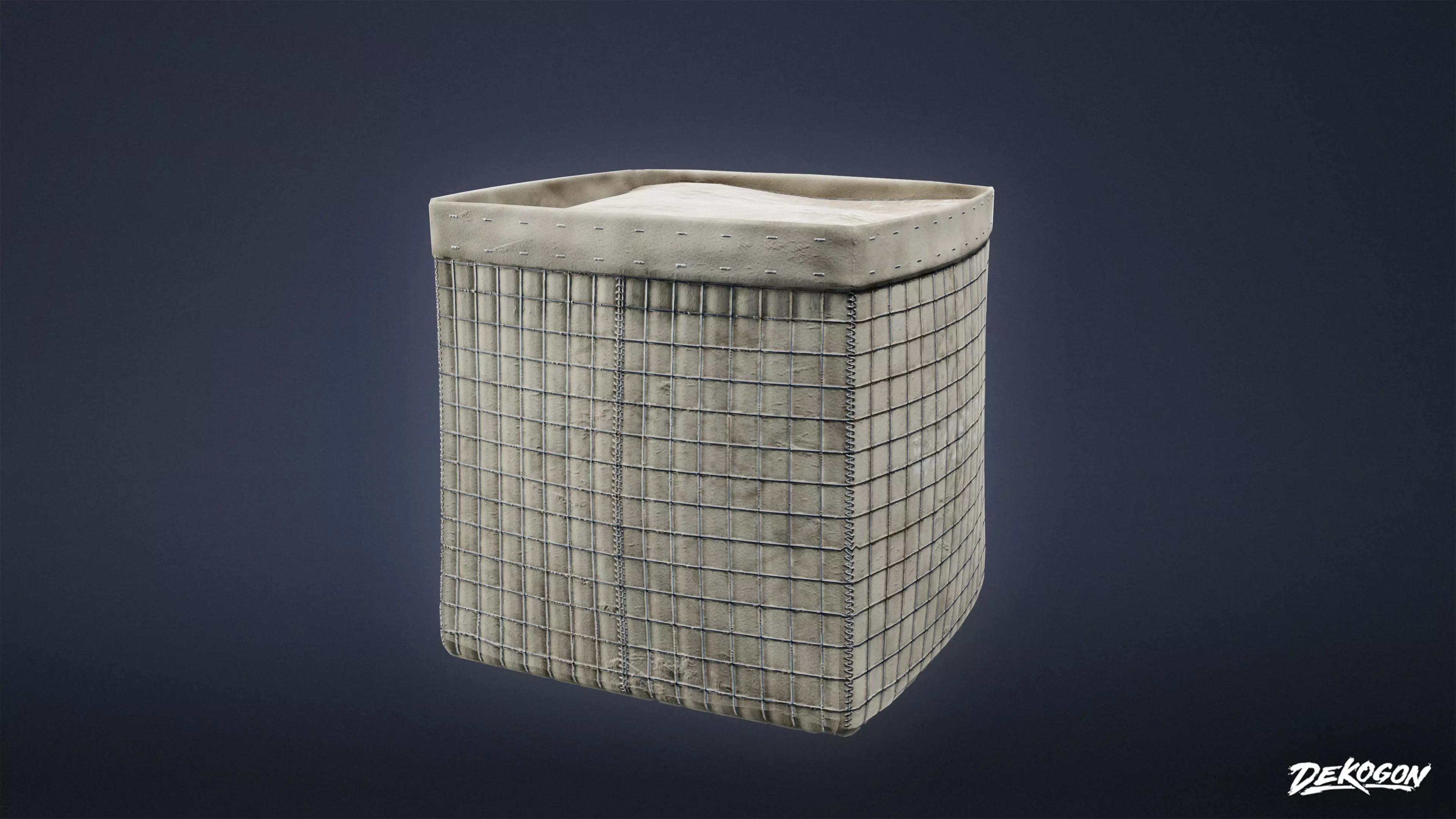 MILITARY - Hesco Barrier 01 - LOW POLY Low-poly 3D model