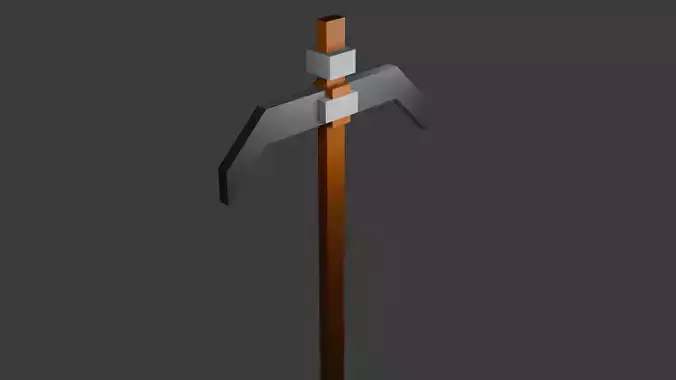 Simple pickaxe - low poly FREE