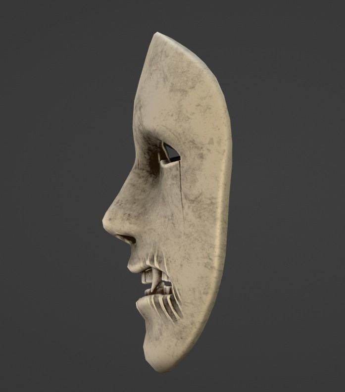 Horror Mask Low Poly Game Ready Low-poly 3D model_2
