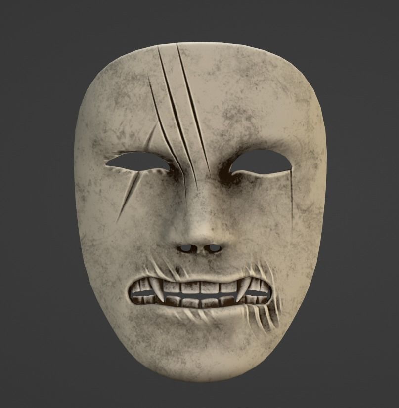 Horror Mask Low Poly Game Ready Low-poly 3D model_1