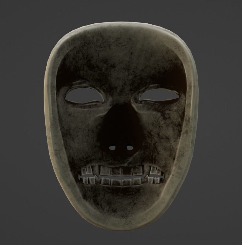 Horror Mask Low Poly Game Ready Low-poly 3D model_4