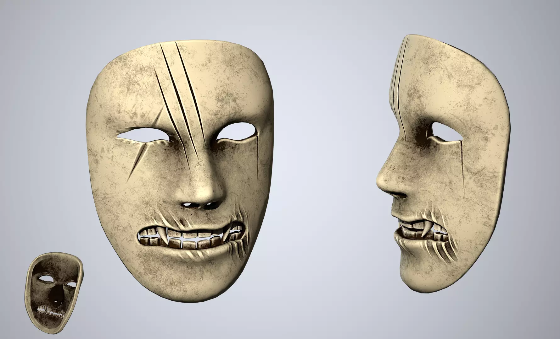 Horror Mask Low Poly Game Ready Low-poly 3D model_0