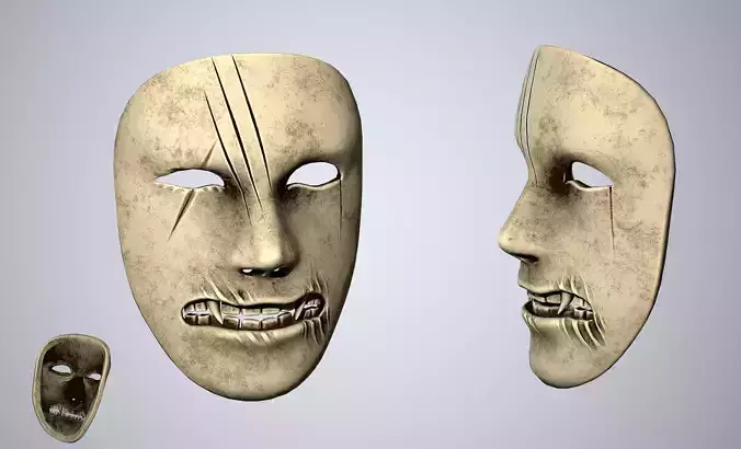 Horror Mask Low Poly Game Ready Low-poly 3D model