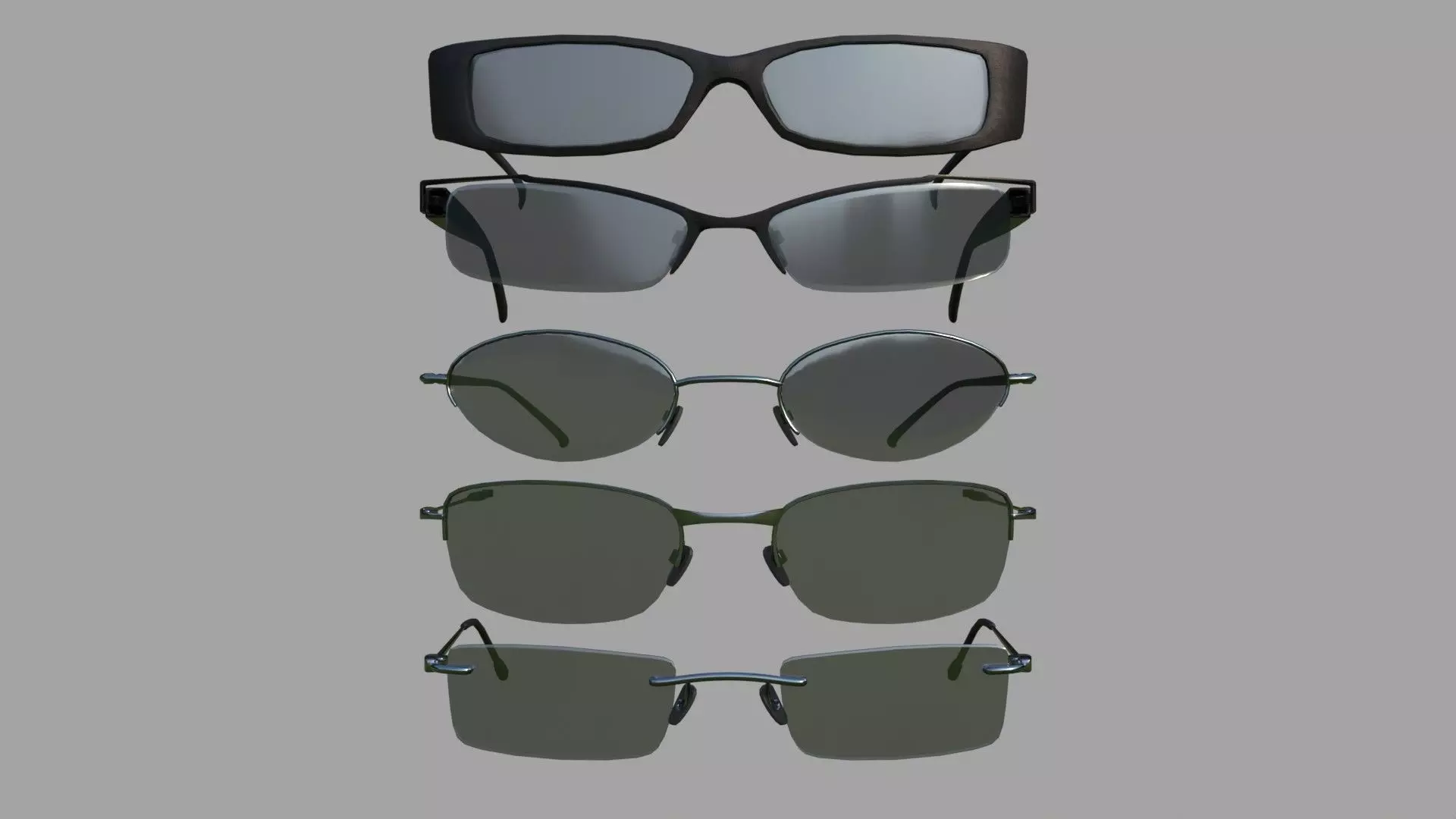 Glasses set of 5 3D model_0
