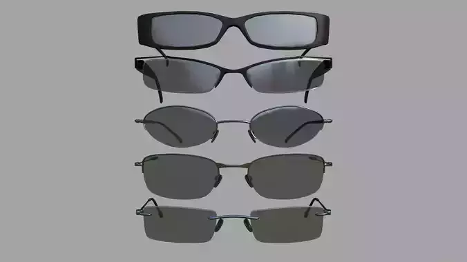 Glasses set of 5 3D model