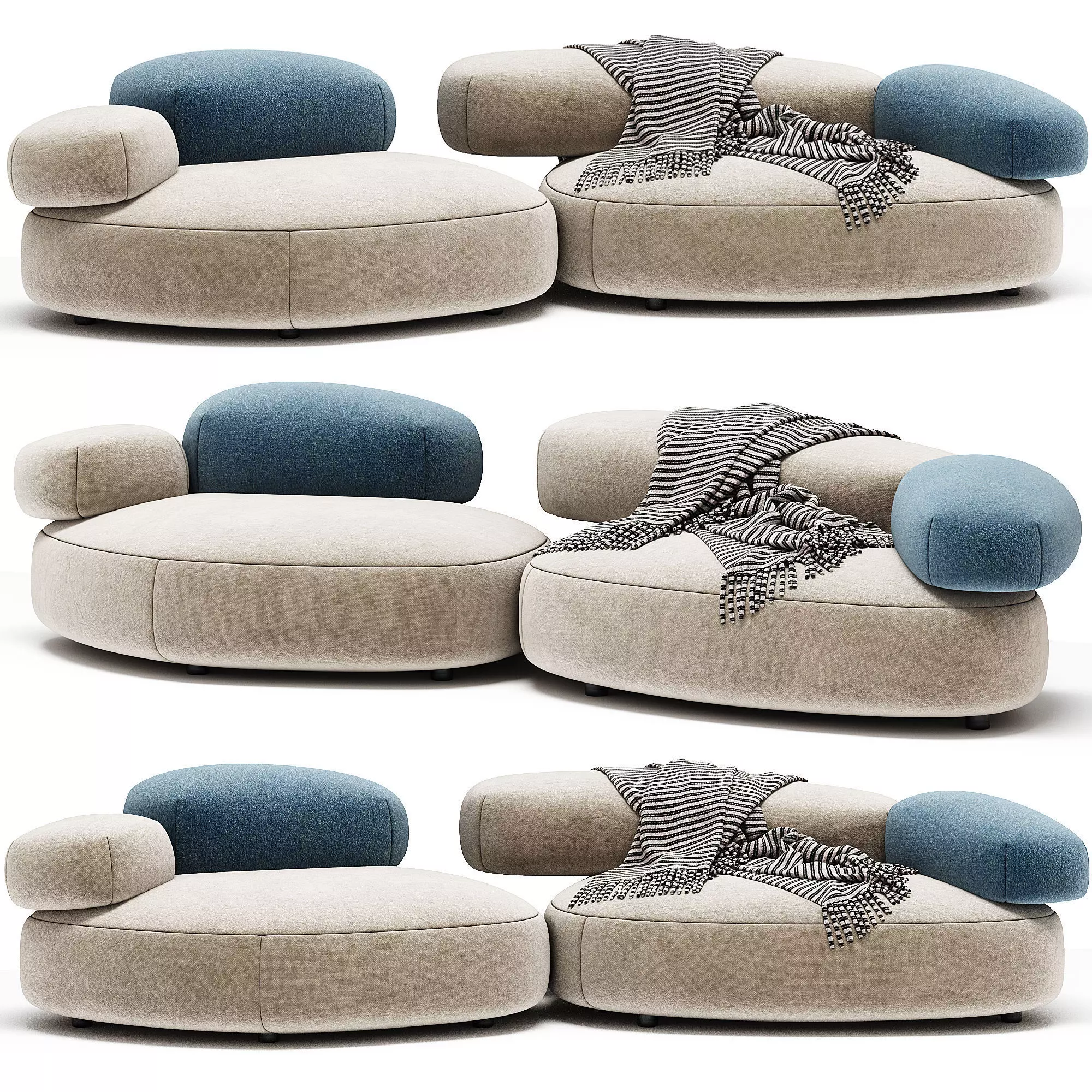 PEBBLE RUBBLE Sofa By Moroso 3D model