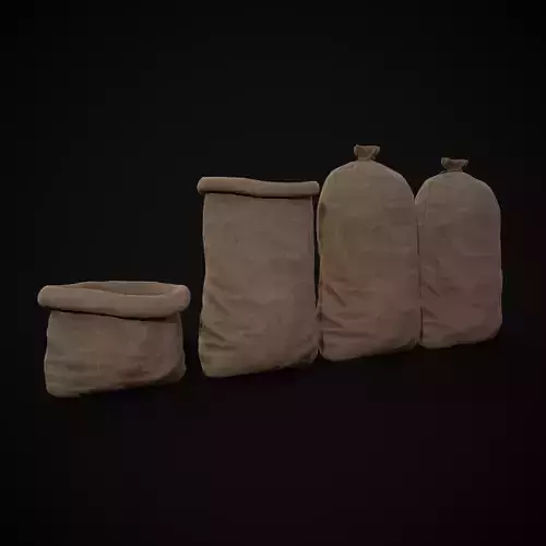 Burlap Sacks Storage Low-poly 3D model