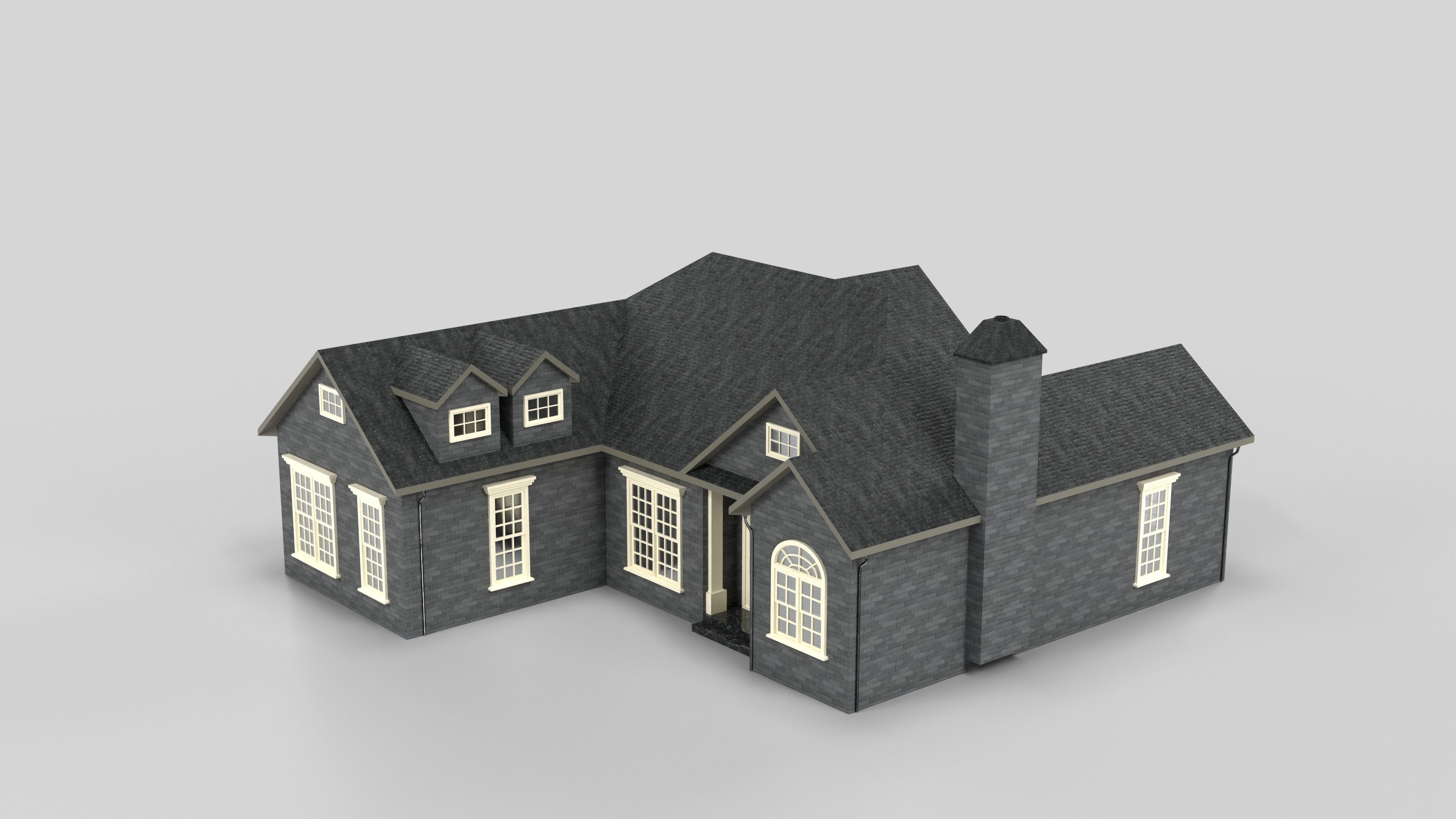 British House Design 10T1 Low-poly 3D model_5