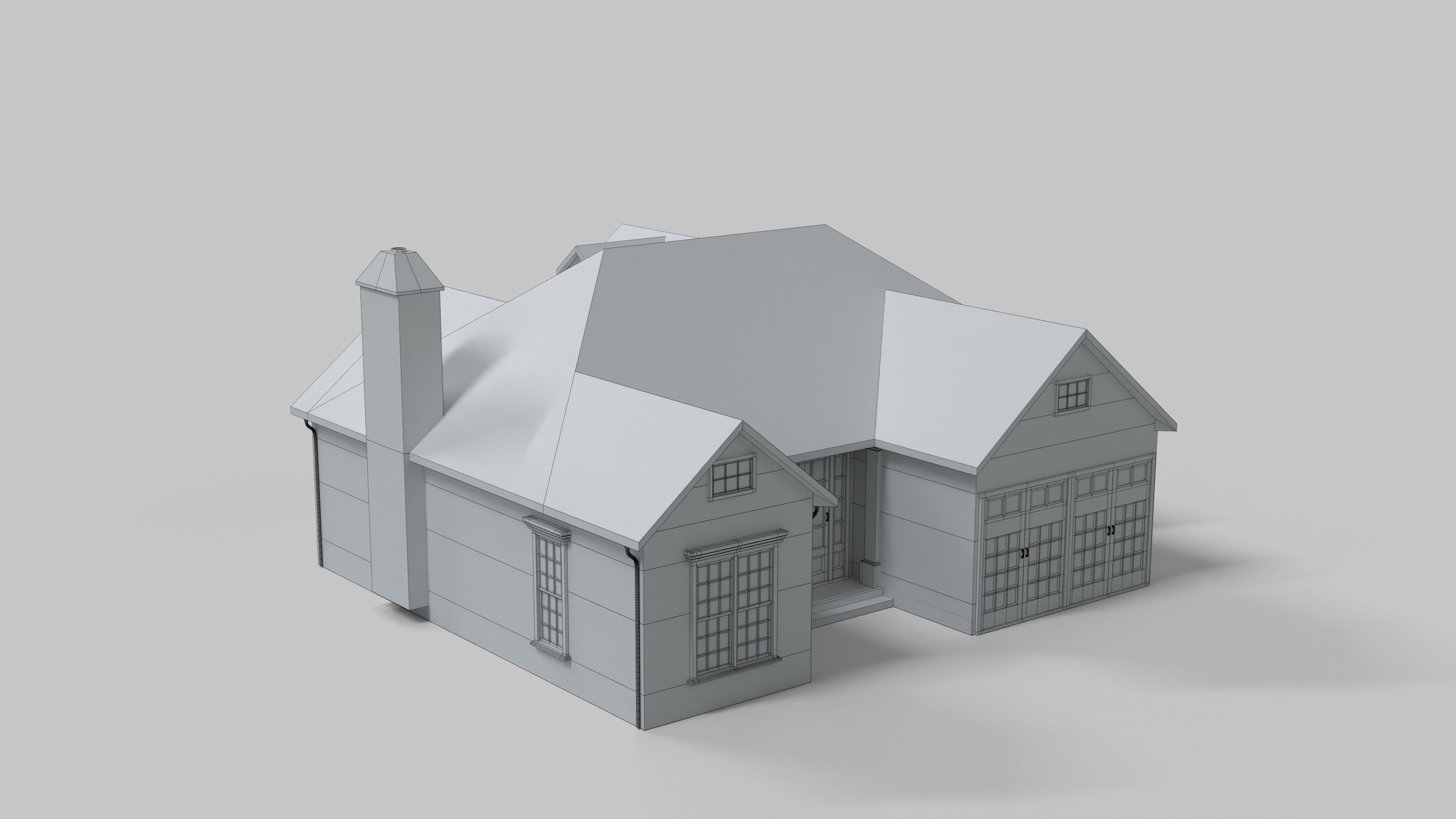 British House Design 10T1 Low-poly 3D model_8