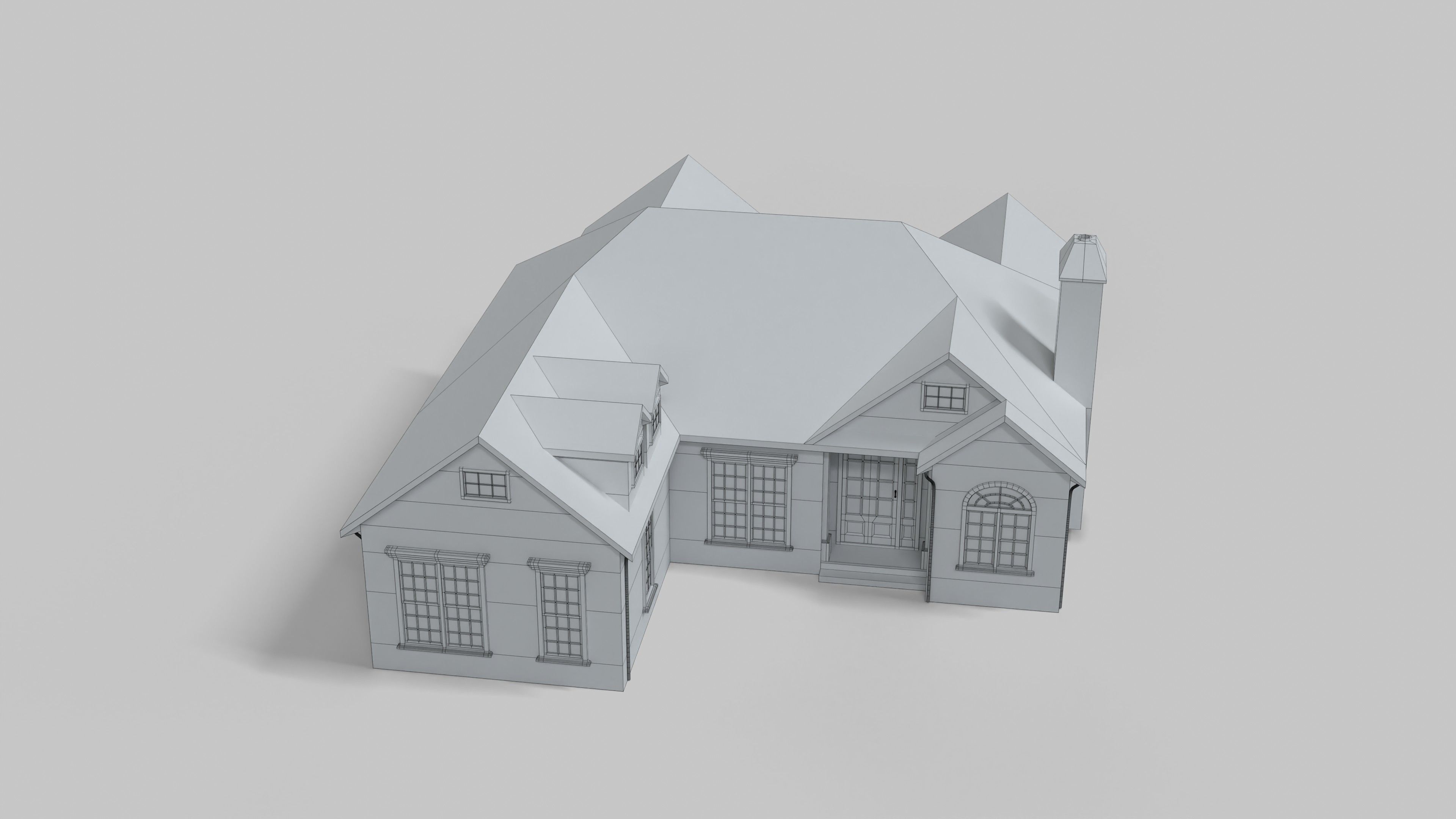 British House Design 10T1 Low-poly 3D model_7