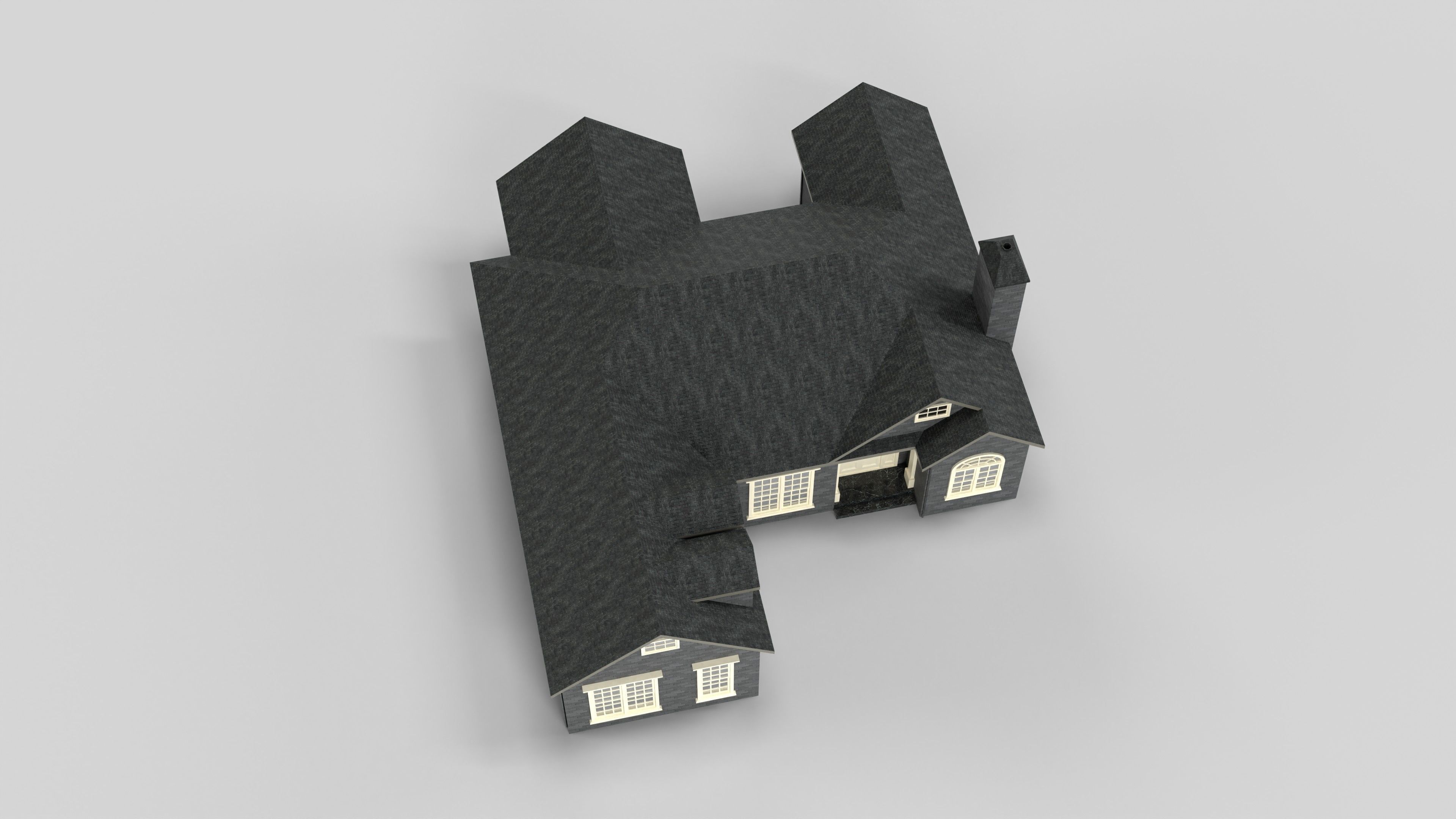 British House Design 10T1 Low-poly 3D model_4