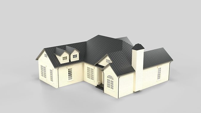 Cottage House Design 10T5 Low-poly 3D model 6