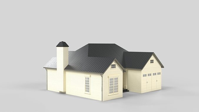 Cottage House Design 10T5 Low-poly 3D model 4