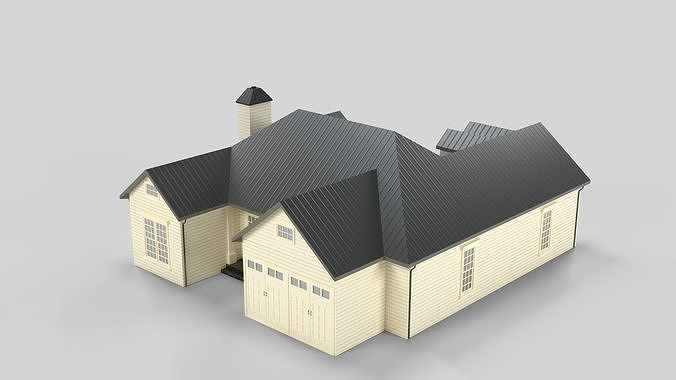 Cottage House Design 10T5 Low-poly 3D model 3
