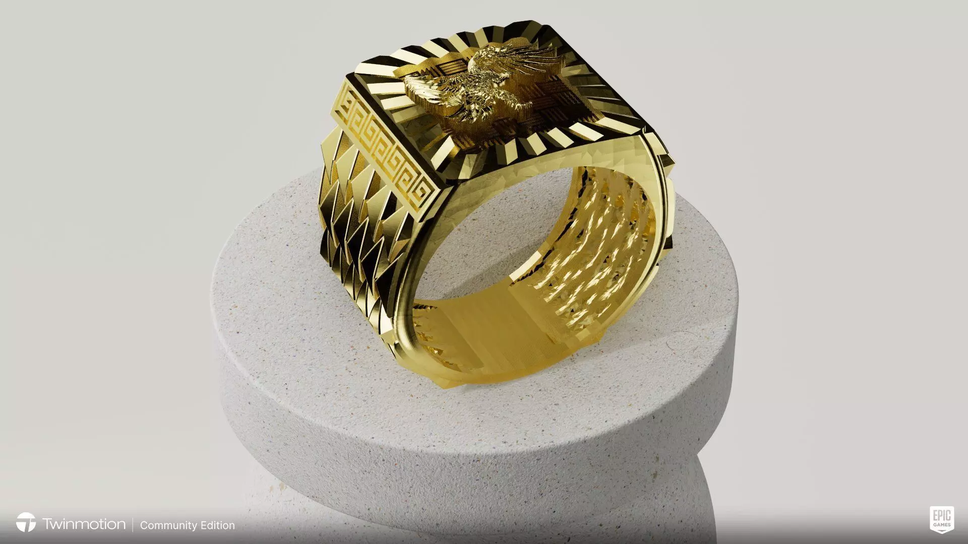 anillo aguila 3D print model