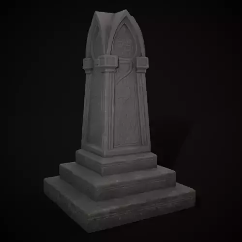 Gothic Obelisk Tombstone Low-poly 3D model