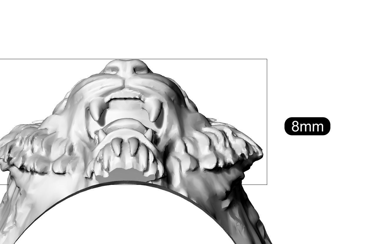 anillo leon 3D print model_2