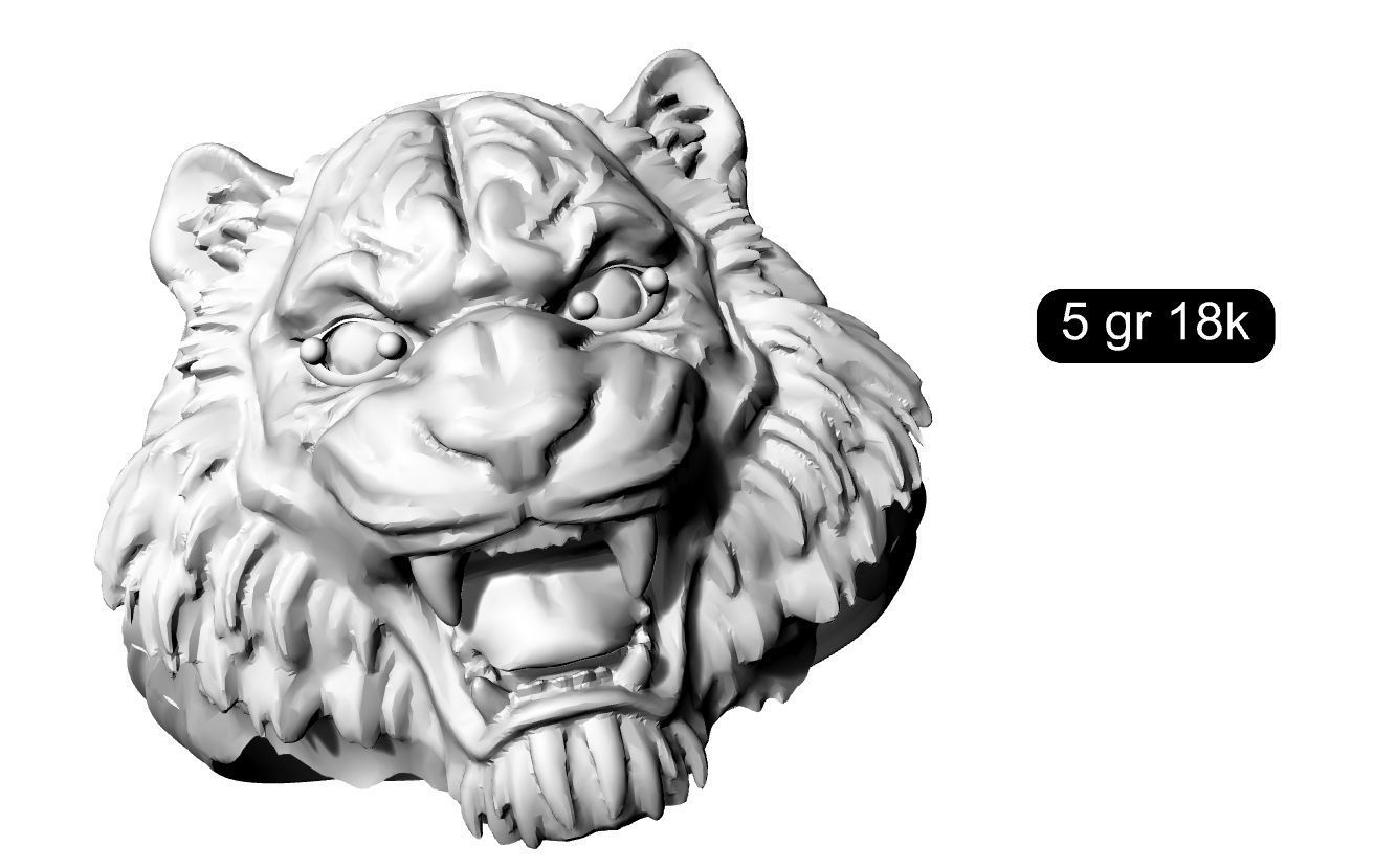 anillo leon 3D print model_4