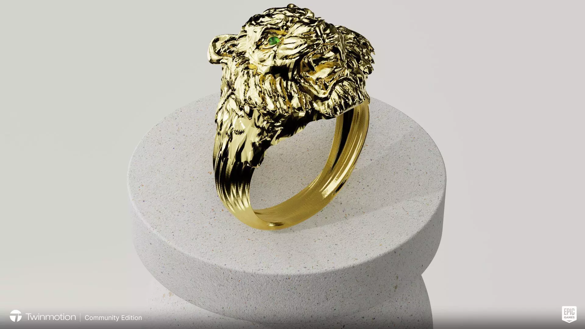 anillo leon 3D print model_0