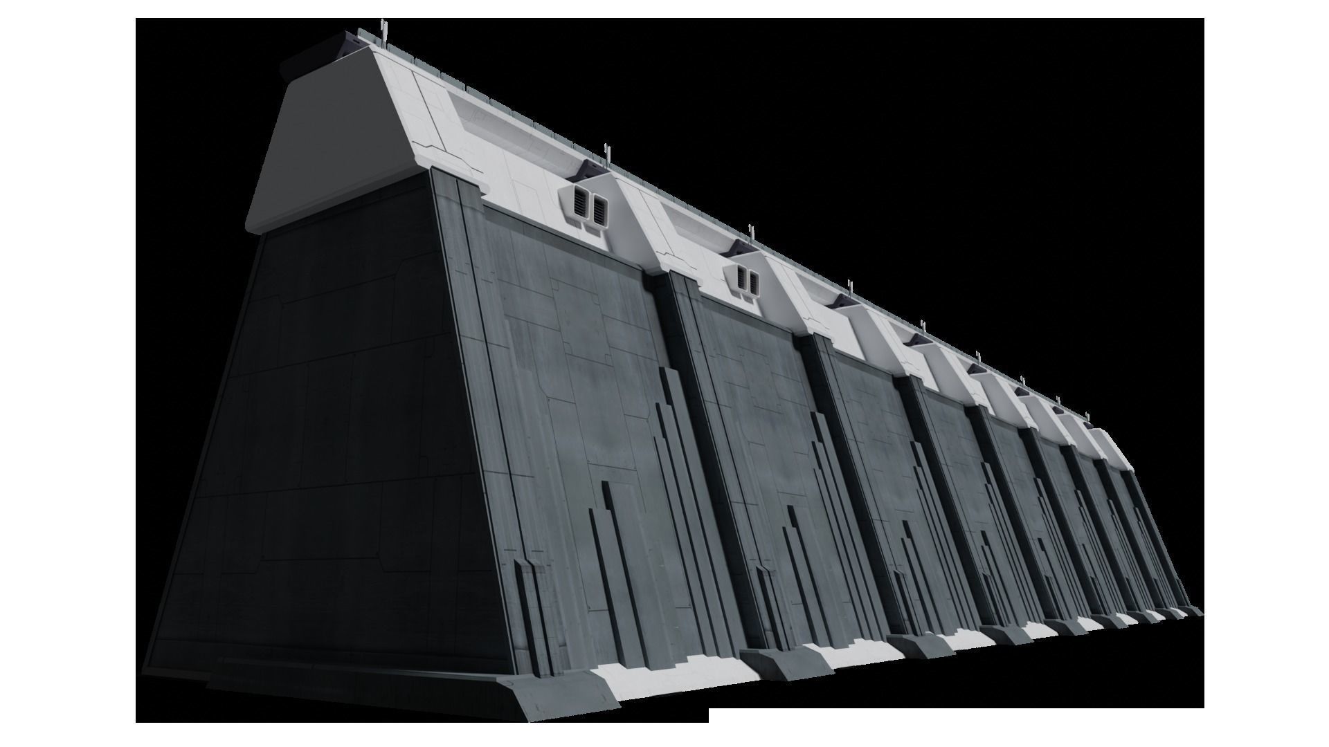 Sci-fi wall 3D model_4