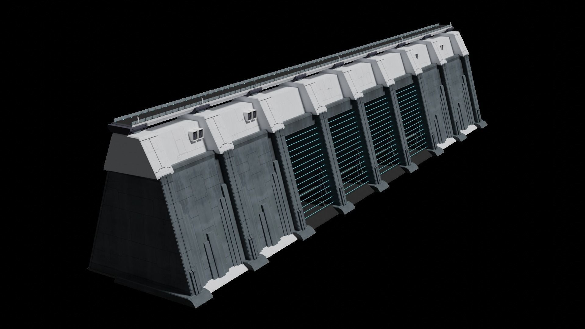 Sci-fi wall 3D model_7