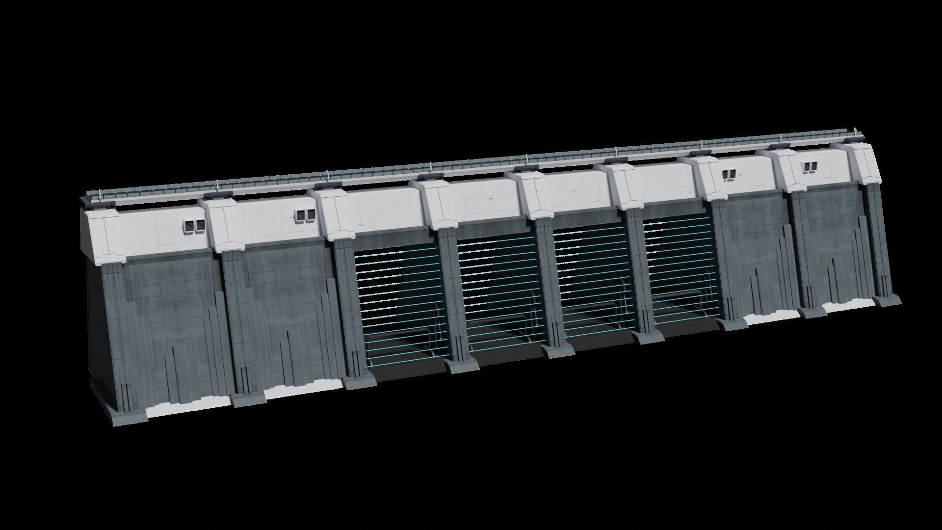 Sci-fi wall 3D model_6