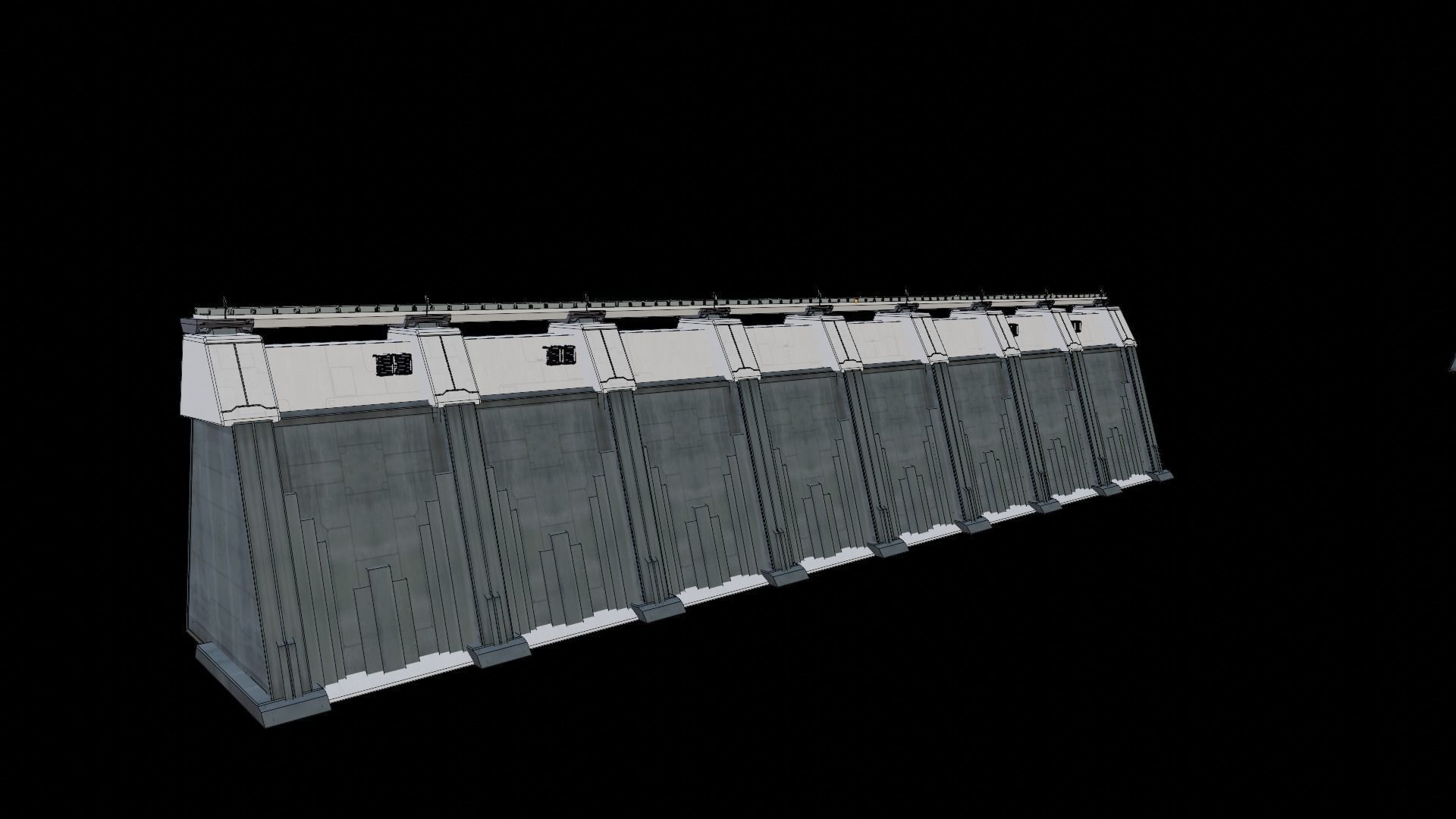 Sci-fi wall 3D model_9